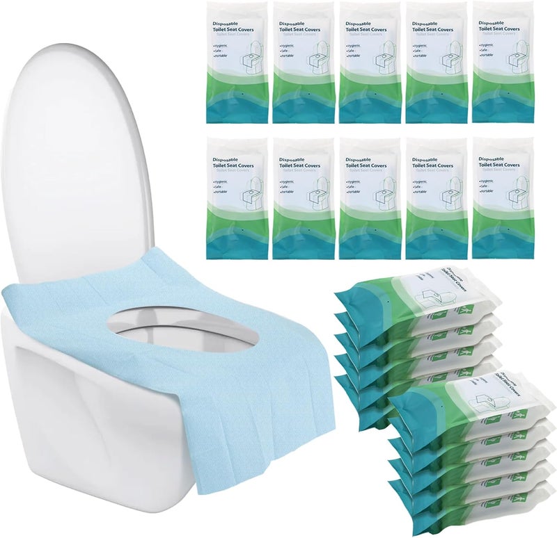 Tebery 100 Pack Toilet Seat Covers Disposable, Individually Wrapped Travel Toilet Cover, Extra Large Potty Seat Liners Portable, Waterproof Potty Training Shield for Public Restroom, Trip, Outdoors - Image 1